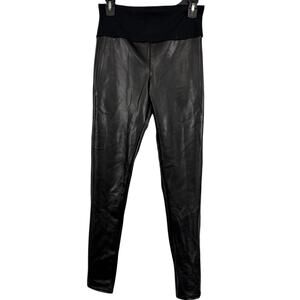 Assets by Spanx Womens Pull On Skinny Faux Leather Shiny Pants Stretch Black M